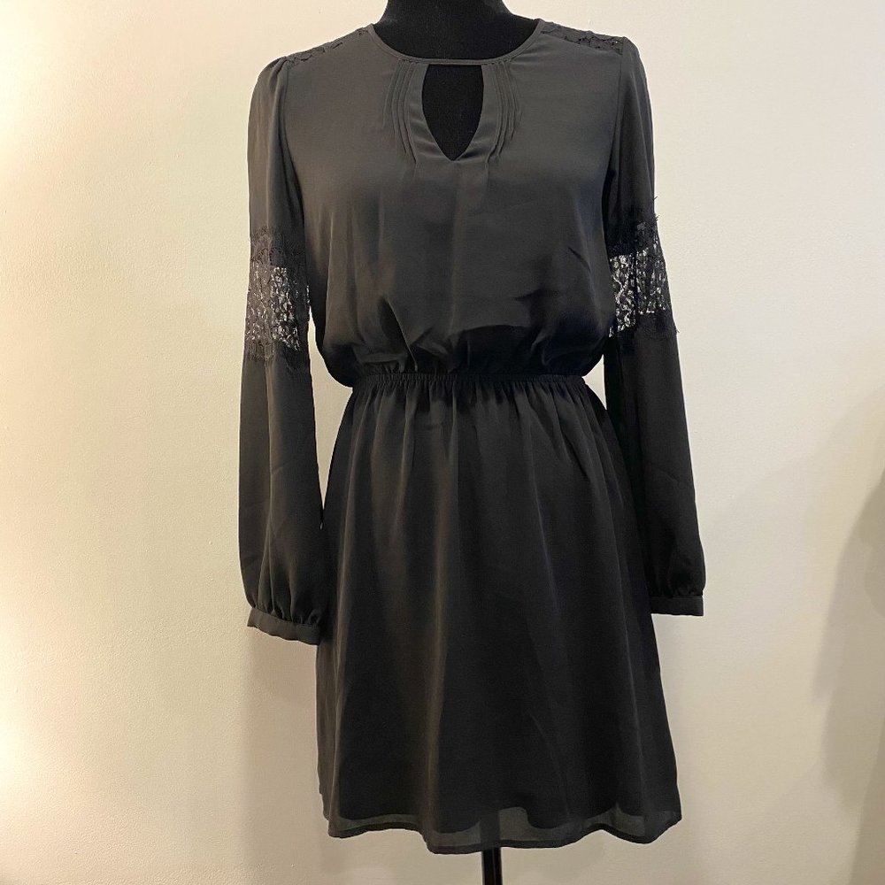 Express Size XS Black Lace Long Sleeve